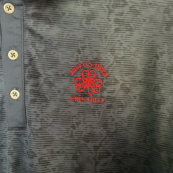 Adidas Navy Blue Polo Shirt with Red Accents Erin hills 2017 US open - Picture 2 of 7